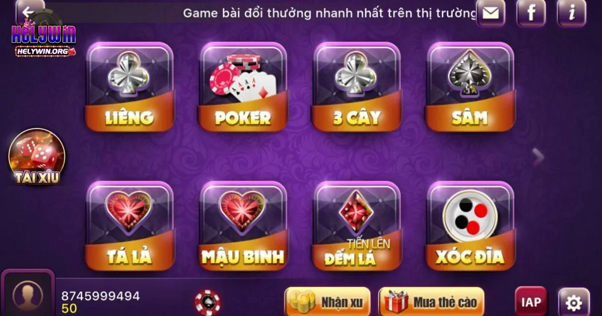 Những Trò Chơi Game Bài Hot Nhất Tại Helywin